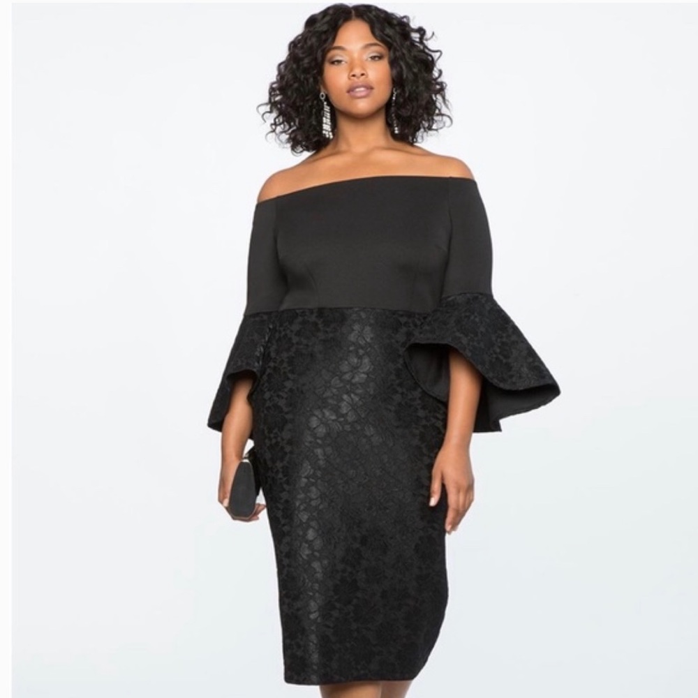 Eloquii Black Off-Shoulder Dress